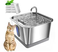 YPDOPORA Fuente De Agua Inalámbrica para Gatos De Acero Inoxidable, 4.0 L (135 Oz) con Sensor De Radar, Automática, Fácil De Limpiar