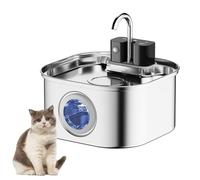 YPDOPORA Fuente De Agua Inalámbrica para Gatos, De Acero Inoxidable, A Pilas, Automática, 3,2 L, para Perros Y con Batería De 4200 Mah,C