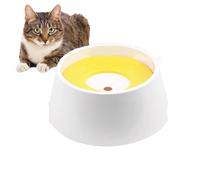 YPDOPORA Fuente De Agua para Mascotas, Bebedero Antidesbordamiento para Perros, Fácil De Limpiar, Dispensador De Agua Antiasfixia para Gatos con Disco Flotante para Perros Y Gatos,Amarillo