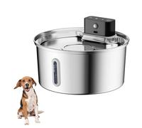 YPDOPORA Fuente De Agua para Mascotas De Acero Inoxidable, 3,2 L/108 Oz, Dispensador Automático para Mascotas, Recargable, Fuentes De Acero Inoxidable para Interiores con Sensor De Movimiento