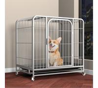 YPDOPORA Jaula para Perros Indestructible De Alta Resistencia, con Ruedas Universales Silenciosas, Jaula para Perros A Prueba De Escapes, con Bandeja Extraíble, Jaula Extra Grande para Interiores,B,M