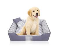 YPDOPORA Sofá Cama para Perros, Cama Antiansiedad para Cachorros Y Gatos, Camas Rectangulares para Mascotas con Almohada Y Base Antideslizante, Desmontable Y Lavable.,Púrpura,S