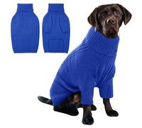YPDOPORA Suéter Térmico De Punto para Perro Salchicha, Suéter De Cuello Alto para Perros Pequeños Y Medianos, Ropa De Invierno Suave para Cachorros, Abrigos para Perros para Clima Frío,Azul,4XL