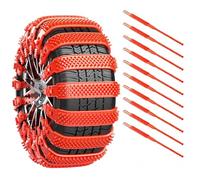 YPFYBHD Cadenas de Nieve para neumáticos de Coche, 10 Unidades, Compatible con Benz Vito W639, Antideslizantes, para emergencias de Invierno,3-Red