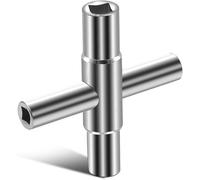 Yphzmtz Llave cuadrada multifunción, 4 vías, dimensiones internas 6,5 mm/7 mm/8 mm/9 mm, llave de ventilación para caja eléctrica, caja de contadores de gas, agua/electricidad y armario