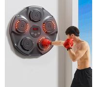 YPINKZ Máquina De Boxeo Musical De Pared, Objetivo De Reacción De Boxeo,Luz LED con Guantes De Boxeo, para Entrenamiento En Casa/liberación De Estrés (Color : Boxing Machine+Red Glove)