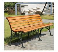 YPIOUREN Bancos para Exteriores Resistentes A la Intemperie, Banco de Jardín con Respaldo, Estructura de Hierro Fundido Y Madera Dura, Asiento Doble para Porche(180cm/70.8in)