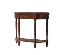 YPIOUREN Consola En Forma De Media Luna, Mesa De Entrada Que Ahorra Espacio, con Cajón Y Estante Abierto, Fácil De Montar, For Sala De Estar, Entrada Y Vestíbulo.(Walnut,110cm/43.3in)
