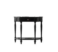 YPIOUREN Consola En Forma De Media Luna, Mesa De Entrada Que Ahorra Espacio, con Cajón Y Estante Abierto, Fácil De Montar, For Sala De Estar, Entrada Y Vestíbulo.(Black,80cm/31.4in)