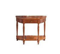 YPIOUREN Consola En Forma De Media Luna, Mesa De Entrada Que Ahorra Espacio, con Cajón Y Estante Abierto, Fácil De Montar, For Sala De Estar, Entrada Y Vestíbulo.(Cherry,110cm/43.3in)