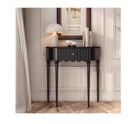 YPIOUREN Consola Estrecha con Cajones, Mesa Decorativa De Media Luna, Mesa De Sofá Vintage Elegante Y Tradicional, Fácil De Montar, For Sala De Estar, Pasillo Y Entrada.(Black,90 * 30 * 85CM)