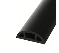 YPIOUREN Cubiertas Metálicas Y Adhesivas para Ocultar Cables, Protector de Cables para Suelo de PVC, Canaleta Decorativa Discreta para Oficinas, Hoteles Y Hogares(Black,3m/118.11in)