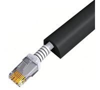 YPIOUREN Cubrecables de Suelo, Canaleta Flexible de PVC para Cables, Ocultacables de Pared, Protector de Suelo Ignífugo para Hogar Y Oficina(Black,15x10mm/0.59x0.39in)