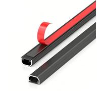 YPIOUREN Cubrecables para Pared Y Suelo: Canaleta de Aluminio Y PVC de Perfil Semicircular para El Hogar Y la Oficina(Black,29.5X13.8mm/1.2 X 0.5in)