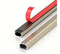 YPIOUREN Cubrecables para Pared Y Suelo: Canaleta de Aluminio Y PVC de Perfil Semicircular para El Hogar Y la Oficina(Champagne,19.8X10.8mm/0.8 X 0.4in)