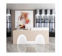 YPIOUREN Mostrador De Recepción Con Cajones, Moderno Mostrador Con Luces LED, Escritorio De Recepcionista Con Espacio De Almacenamiento, For Sala De Recepción, Salón De Belleza(Cream White,LEFT_120CM/