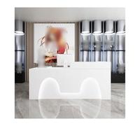 YPIOUREN Mostrador De Recepción Con Cajones, Moderno Mostrador Con Luces LED, Escritorio De Recepcionista Con Espacio De Almacenamiento, For Sala De Recepción, Salón De Belleza(White,LEFT_120CM/47.2IN