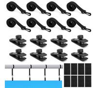 YPLANGENT Enrollador de Piscina Bandas de sujeción Juego de 8 Bandas y Grapas Accesorios para Sistema de Enrollado móvil Pantalla Solar móvil para Lonas
