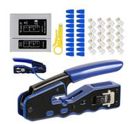Yplkm Juego de Crimpadora para Cables,Set de Abrazaderas para Cable de Red - Herramienta de crimpado de precisión para líneas de PC, automotrices, industriales, redes y