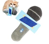Yplkm Juguetes Mordedores con Hierba Gatera,Juguetes para Gatos con Forma de Micrófono Peluche con Campanilla - Suministros para Mascotas Estimulación Mental Simulación de Arañazos Juego de Caza