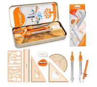 YPLUS Juego de Geometria con Compas, Reglas Escolares y Estuche, 11 Pcs