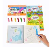 YPLUS Juego de Libros para Pintar con Ceras de Colores de Maní Niños, 24 Colores de Crayones Lavables, 3 Libros para Dibujar con Temas Diferentes, Ceras Bebe No Tóxicos de 2-4 Años, 1-3, 4-8.