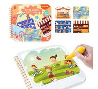 YPLUS Libro Magico Pintar con Agua para Niños, Juguetes de Viaje sin Desorden para Colorear para Niños Pequeños, Libro Pintar con Agua para Niños de Edades 2-4, 1-3, 3-5,Ciudad
