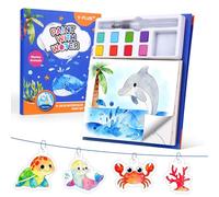 YPLUS Libro Pintar con Agua Niños 3-6 Años, Libro Acuarelas Niños Marinos | Libro Pintar con Agua Reutilizable con Pincel, Regalo Creativo Sin Desorden,Juguete Educativo Ideal para Viaje y Manualidades
