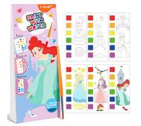 YPLUS Pintura con Libros de Agua para Niños Pequeños，Papel de Acuarela para Edades de 1 a 4 años，Regalo de Arte Artesanal con Pincel e Ilustraciones de Mini princesa Incluidas