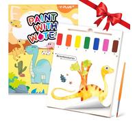 YPLUS Pintura con Libros de Agua para Niños Pequeños，Papel de Acuarela para Edades de 1 a 4 años，Regalo de Arte Artesanal con Pincel e Ilustraciones de Dinosaurios Incluidas