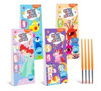 YPLUS Pintura de bolsillo con libros de agua para niños pequeños, papel de pintura de acuarela para niños de edad, regalo de manualidades para dibujar con pincel,4 mini libros