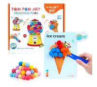 YPLUS Pompoms Art para Manualidades Niños, Kit de Actividades de Manualidades DIY para Niños Pequeños de 1-3, 2-4, 3-5 Años, Suministros de Arte para la Motricidad Fina de los Dedos-Alimento