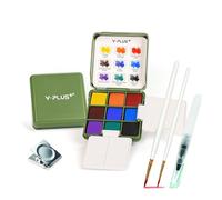 YPLUS Set de Acuarelas Portátil, Juego de Acuarela para Viajar con Pincel, Mini Suministros de Acuarelas Profesionales, Regalo para Niños, Adultos, Artistas y Principiantes