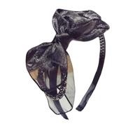 YPREWY Elegante diadema de malla con moño de calavera alta, tocado de los años 20 para mujer, adorno para dar forma al cabello