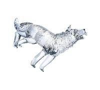 YPREWY Figura de lobo de cristal de cristales, estatua de lobo aullido, escultura de animales de cristal, pisapapeles coleccionables, decoración del hogar