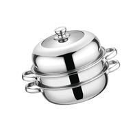 YPREWY Ollas de vapor de múltiples capas a prueba de óxido, distribución rápida del calor, perfectas para cocineros caseros, versátil vaporizador de cocina de acero inoxidable