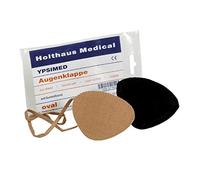 Ypsimed - Parches para los ojos, protección para los ojos, banda elástica, ovalados, color negro, 1 unidad