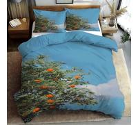 Ypthriline Cielo Azul y naranjos 3D Juego de Funda Nordica 150x220 cm Paisaje Natural 3 Piezas Microfibra Fundas Nórdicas con 2 Fundas de Almohada 50x75 para Adultos, Niños y Niñas