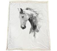 Ypthriline Corcel a Tinta China Manta, Chino Mantas de Franela de Microfibra 150×200 CM, Esponjoso y Termica, Manta para Sofás, Camas, Sillones Reclinables