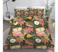 Ypthriline Estampado de búho Juego de Funda Nordica 220x240 cm Dibujo Animado Lindo 3 Piezas Microfibra Fundas Nórdicas con 2 Fundas de Almohada 50x75 para Adultos, Niños y Niñas