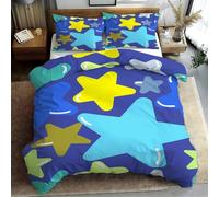 Ypthriline Estrellas de Colores Juego de Funda Nordica 260x240 cm Infantil Divertido 3 Piezas Microfibra Fundas Nórdicas con 2 Fundas de Almohada 50x75 para Adultos, Niños y Niñas