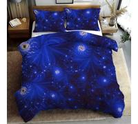 Ypthriline Estrellas de Plumas Juego de Funda Nordica 260x240 cm Azul Oscuro 3 Piezas Microfibra Fundas Nórdicas con 2 Fundas de Almohada 50x75 para Adultos, Niños y Niñas
