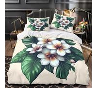 Ypthriline Frangipani Juego de Funda Nordica 260x240 cm Verde Oscuro 3 Piezas Microfibra Fundas Nórdicas con 2 Fundas de Almohada 50x75 para Adultos, Niños y Niñas