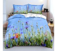Ypthriline Funda Nordica Cama 150 Flores 3D Juego de Funda Nordica 220x240 cm PúRpura 3 Piezas Microfibra Fundas Nórdicas con 2 Fundas de Almohada 50x75 para Adultos, Niños y Niñas