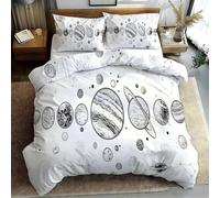 Ypthriline Patrones planetarios Juego de Funda Nordica 220x240 cm Estilo Ciencia ficción 3 Piezas Microfibra Fundas Nórdicas con 2 Fundas de Almohada 50x75 para Adultos, Niños y Niñas