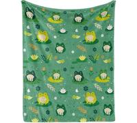 Ypthriline Ranita Manta, Animales de Dibujos Animados Mantas de Franela de Microfibra 130×150 CM, Esponjoso y Termica, Manta para Sofás, Camas, Sillones Reclinables