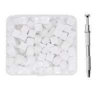 YPYMOD 100 Esponjas para Decoración de Uñas, Herramientas de Renderizado con Pinza, Cepillo de Esponja, para Diseño de Uñas(Blanco)