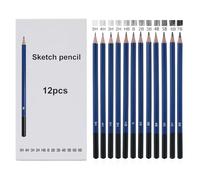 YPYMOD 12 lápices Lápices Dibujo Profesional, Escritura Fluida para Niños Adultos Kit Lapices Dibujo Profesional, 5H, 4H, 3H, 2H, HB, B, 2B, 3B, 4B, 5B, 6B, 8B(Azul)