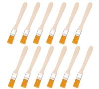 YPYMOD 12 Piezas Brochas Planas, Madera Cepillo de Pintura Set, Conjunto de Pinceles de Pelo de Nailon, para Pintura, Tintes, Barnices, Pegamentos y Bricolaje en el Hogar - 13 * 1.4 CM