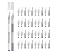 YPYMOD 2 piezas Cortador De Precisión, Cutter Modelismo Profesional de Acero Inoxidable con 40 Cuchillas de Recambio, Cuchillo Artesanal para Cortar y Tallar